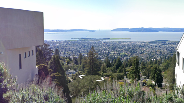 View from Hill Road looking over San Francisco Bay.