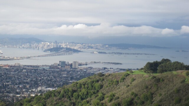 View from Hill Road over San Francisco Bay.